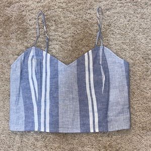 Blue Striped Express Crop Top